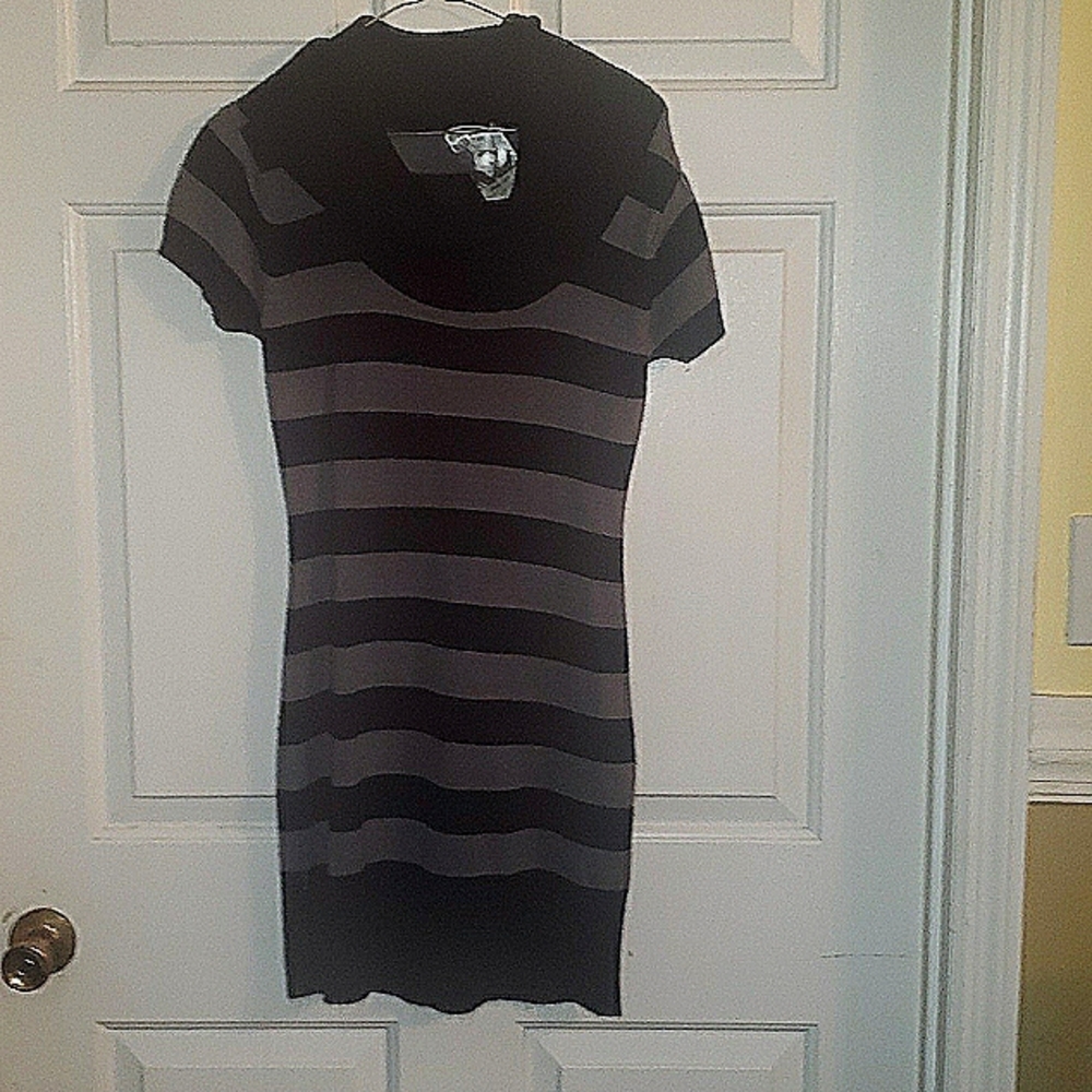 Red paint sweater mini dress